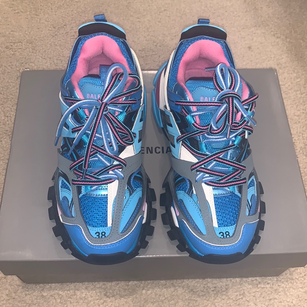 Balenciaga track blue and pink sneakers size 38